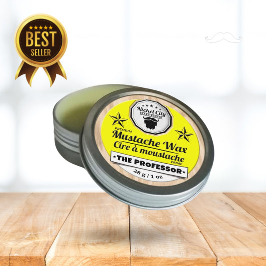 The Professor - Mustache Wax (28g) | Crisp Cedarwood, Smooth Vanilla & Sweet Cigar Undertone | Collab w/ Dr. Chris Schneider | Proudly Made in Canada