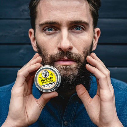 Man holding The Professor beard balm