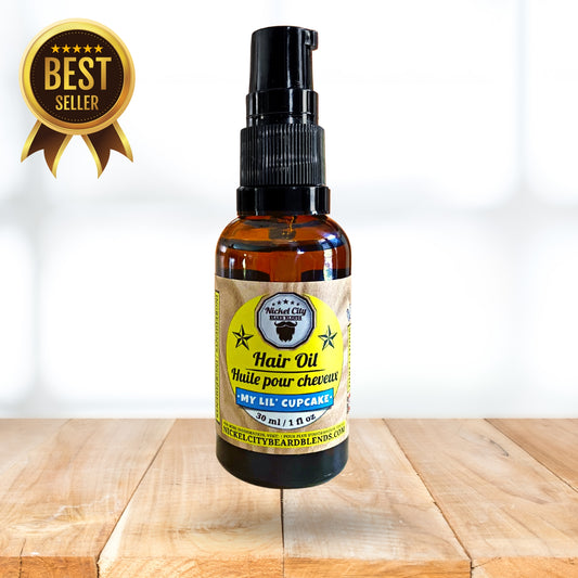 My Lil Cupcake Moisturizing Hair Oil (30ml) | Freshly Baked Mouth-Watering Vanilla Cupcakes | Includes FREE Bottle Dispenser Cap | Proudly Made in Canada