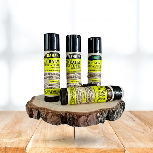 Soothing & Nourishing Lip Balm (4.5g) | Banana, Vanilla, Mint and/or Maple Flavors | Proudly Made in Canada